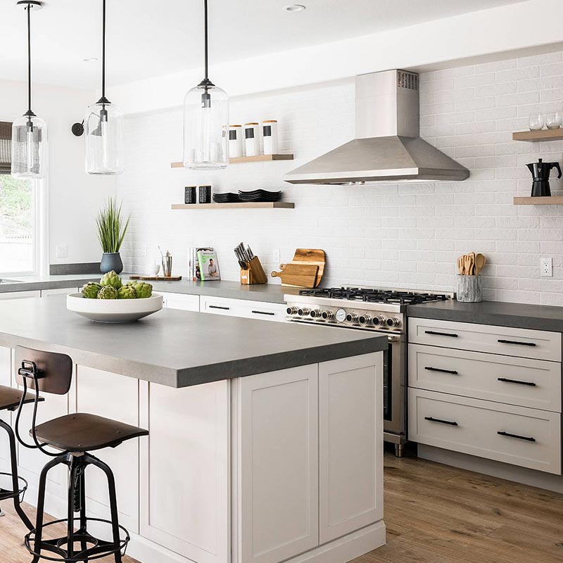 white kitchen with gray countertops Charlotte NC