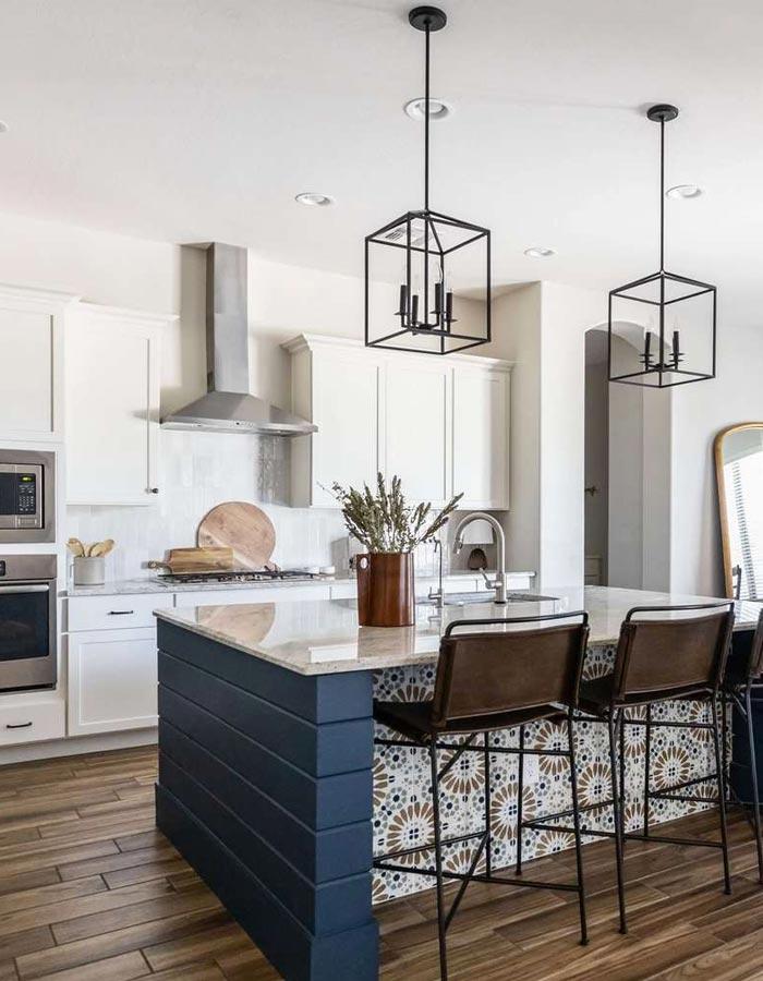 kitchen countertops Charlotte NC blue kitchen island