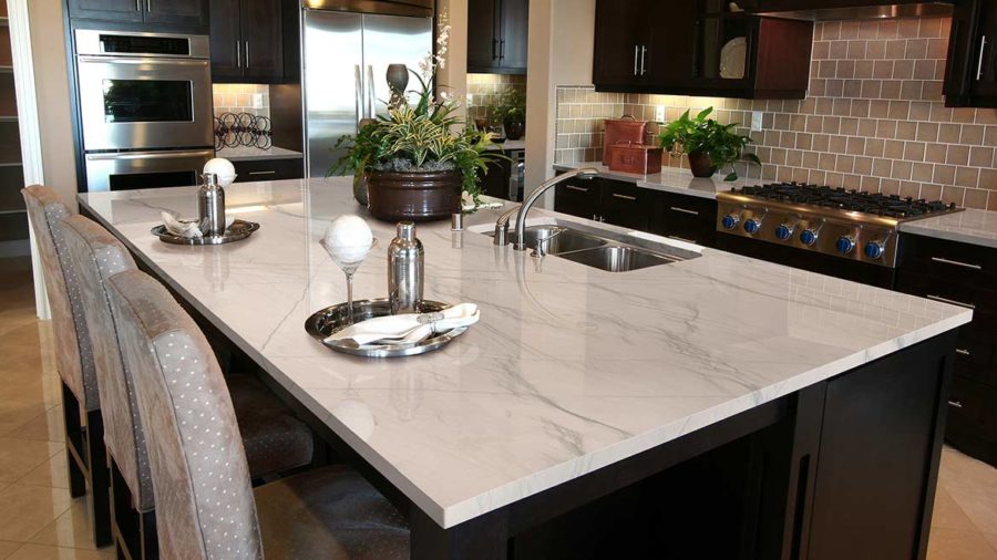 quartzite kitchen countertops and island