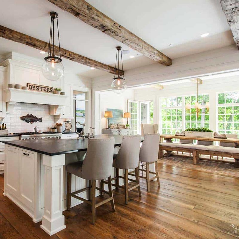 rustic flooring for farmhouse style kitchens